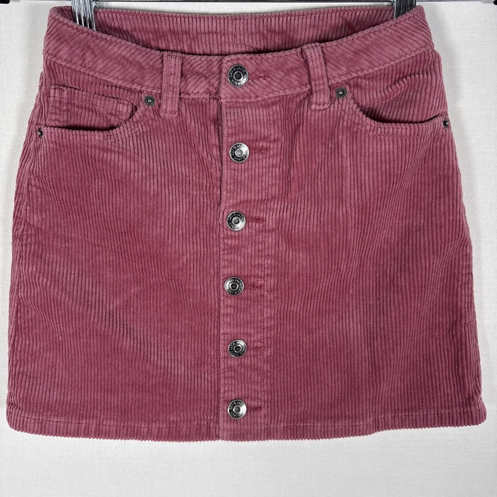 Cat & Jack Girls M 7/8 Skirt Pink Corduroy Front Buttons And Pockets